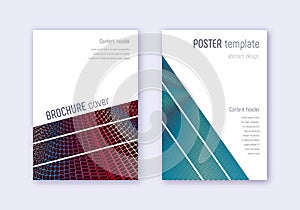 Geometric cover design template set. Red white blu