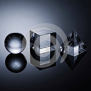 Geometric Crystal Forms: Sphere, Cube, and Pyramid