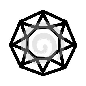 Geometric crystal structure vector icon