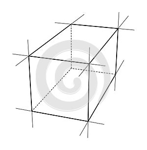 Geometric Cube Illustration. Vector
