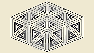 Geometric Cube Pattern Isometric Design. Abstract Shape Art, vector design Generative AI