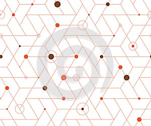 Geometric cubic grid seamless pattern