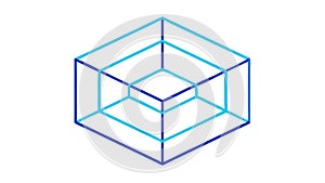 Geometric 3D Cube Outline Vector, Abstract Architectural Design Icon, vector design Generative AI