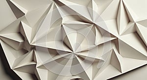 Geometric 3D pattern features interlocking triangular and polygonal shapes, creating