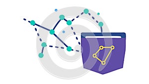 Geometric Data Network, Abstract Tech System, vector design Generative AI