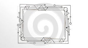 Geometric Deco Frame with Circles and Triangles border