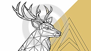 Geometric deer head, modern abstract animal vector design Generative AI photo