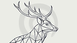 Geometric Deer Head. Nature, modern art and forest elegance, vector design Generative AI photo