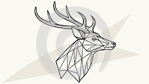 Geometric Deer Head, Polygonal Wildlife Design, vector design Generative AI photo