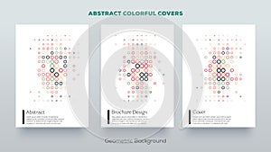 Geometric design covers. Minimal abstract pattern. Minimalistic colorful frame designs.