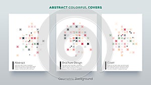 Geometric design covers. Minimal abstract pattern. Minimalistic colorful frame designs.