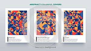 Geometric design covers. Minimal abstract pattern. Minimalistic colorful frame designs.