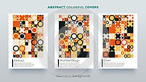 Geometric design covers. Minimal abstract pattern. Minimalistic colorful frame designs.