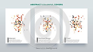Geometric design covers. Minimal abstract pattern. Minimalistic colorful frame designs.