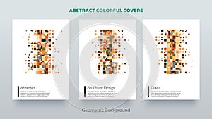 Geometric design covers. Minimal abstract pattern. Minimalistic colorful frame designs.