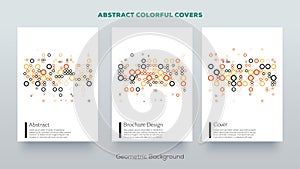 Geometric design covers. Minimal abstract pattern. Minimalistic colorful frame designs.