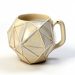 Geometric Design 3d Printed White Mug With Daz3d Style photo