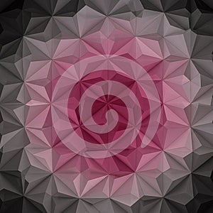 A geometric design featuring an array of three-dimensional polygonal shapes. The