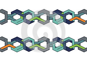 Geometric design featuring interconnected hexagonal and