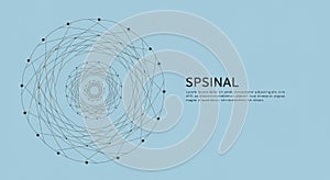 Geometric design featuring overlapping circular patterns composed of thin black lines