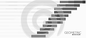 Geometric design. Grey parallel halftone stripes on white. Vector graphics