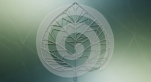 Geometric design of a leaf with polygonal patterns, resembling stained gl