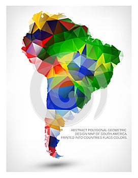 GEOMETRIC DESIGN MAP OF SOUTH AMERICA