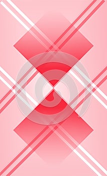 Geometric design overlap dimension of argyle with red & baby pink gradation,creative design with 3D abstract background