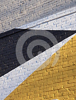 Geometric Design Painted on Brick Wall