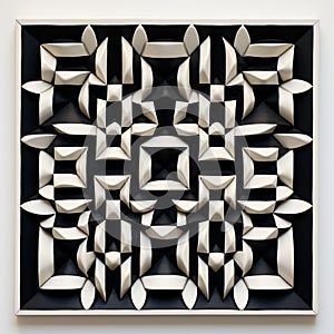 Geometric Design On Paper: A Luminous 3d Artwork With Symmetrical Arrangement photo