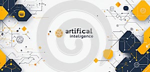 Geometric design representing artificial intelligence concepts and modern technology