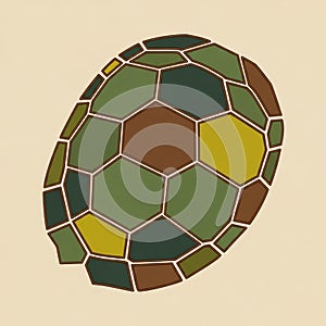 Geometric design resembling a tortoise shell pattern with interlocking polygons