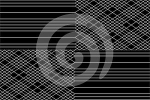 Geometric of diagonal rhombus and horizontal stripe pattern. Set 5