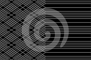 Geometric of diagonal rhombus and horizontal stripe pattern. Set 6