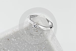 Geometric diamond wedding ring