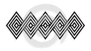 Geometric Diamond Zigzag Pattern, Intricate Textile Design Element, vector design Generative AI