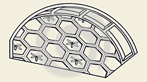 Geometric Dome Structure with Honeycomb Pattern, vector design Generative AI