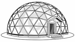 Geometric Dome Structure Modern Architectural Outline, vector design Generative AI