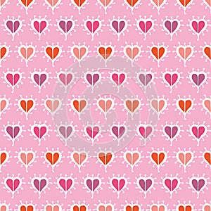 Geometric Doodle Heart Shape Pattern Seamless Vector Repeat Background