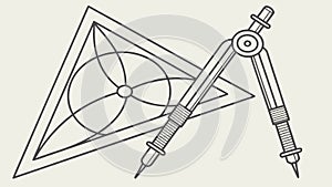 Geometric Drawing Tools: Compass & Ruler, vector design Generative AI