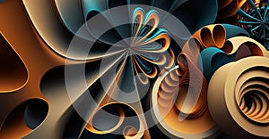 Geometric dynamic abstract wallpaper background, curves organic beautiful texture background, generated ai