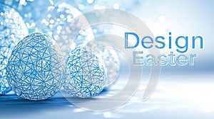 Geometric eggs in a modern setting evoke a fresh, uniquely architected Easter celebration photo