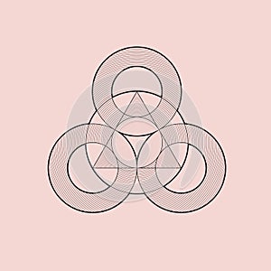 Geometric element, circles and triangle