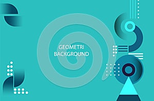 geometric element minimal turquoise background concepts design