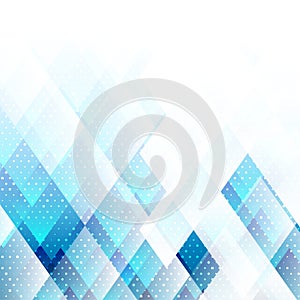 Geometric elements blue color with dots abstract vector background