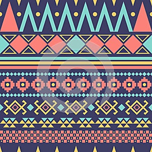 Geometric ethnic oriental ikat or tribal ethnic seamless pattern. Fabric design for tribal embroidery.Vector Fabric Pattern Design