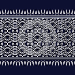 Geometric Ethnic pattern on dark blue