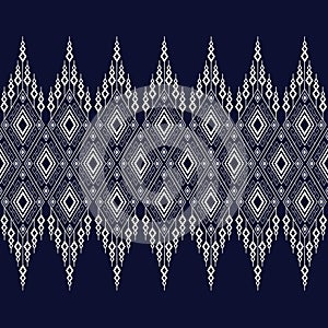 Geometric Ethnic pattern on dark blue