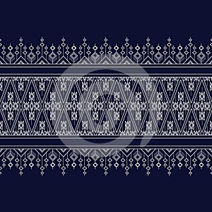 Geometric Ethnic pattern on dark blue