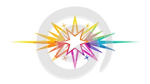 Geometric Explosion Star Burst Shape, vector design Generative AI